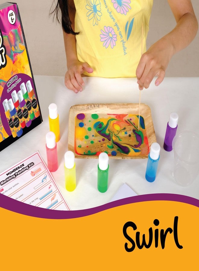WONDRBOX Marbling Painting Kit, Water Marbling Kit for Kids, Art & Craft Kits, Supplies, DIY Creative Activity, Gifts for Girls & Boys Ages 6, 7, 8, 9, 10, 11, 12, Multicolor - Image 4